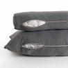Canapé 3 places bois Pin recyclé marron tissu gris SANDY