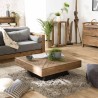 Table basse carrée en pin recyclé SANDY 99.5x99.5cm