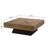 SANDY - Square Coffee Table in Brown Recycled Pine 99.5x99.5cm