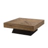 SANDY - Square Coffee Table in Brown Recycled Pine 99.5x99.5cm