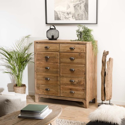 SANDY - Brown Cabinet with 2 Drawers and 2 Doors