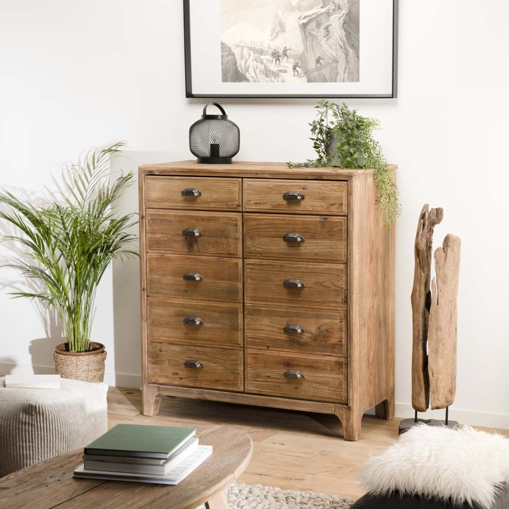 SANDY - Brown Cabinet with 2 Drawers and 2 Doors SANDY - Brown Cabinet with 2 Drawers and 2 Doors
