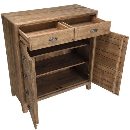 Meuble marron 2 tiroirs 2 portes SANDY en pin recyclé