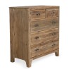 Meuble chiffonnier marron 5 tiroirs bois Pin recyclé - SANDY