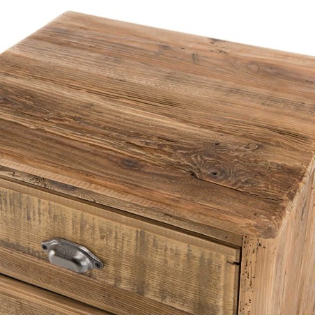 Chevet SANDY - Bois Pin recyclé 2 tiroirs