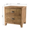SANDY Brown Bedside Table with 2 Drawers - Recycled Pine