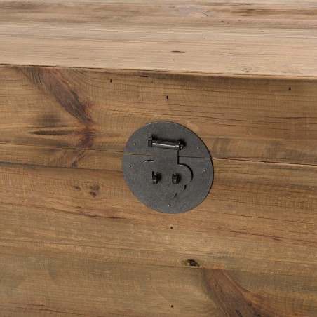 Coffre rangement marron bois Pin recyclé - SANDY