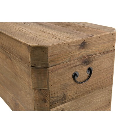 Coffre rangement marron bois Pin recyclé - SANDY