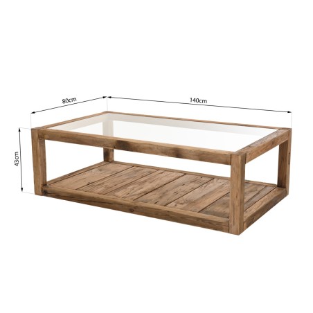 Table basse SANDY en pin recyclé