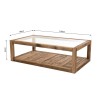 SANDY Brown Coffee Table - Glass Top & Recycled Pine | Dimensions