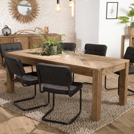 SANDY Brown Rectangular Dining Table 200x90cm - Recycled Pine