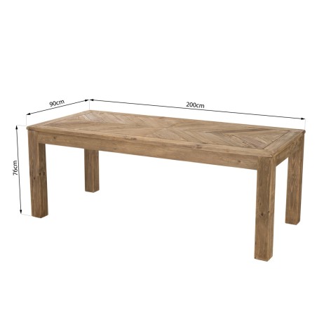 Table à manger rectangulaire en bois Pin recyclé SANDY