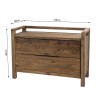 Commode marron 2 tiroirs bois Pin recyclé SANDY