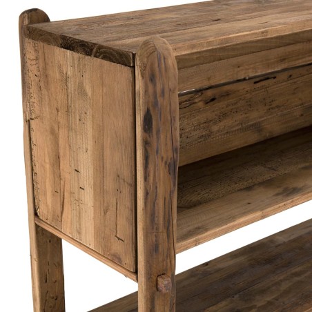 Étagère marron 3 niveaux bois Pin recyclé - SANDY