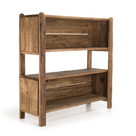 SANDY - Brown 3-tier Recycled Pine Wood Shelf
