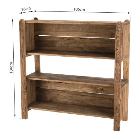 SANDY - Brown 3-tier Recycled Pine Wood Shelf