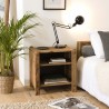 SANDY - Brown 2-Level Recycled Pine Wood Bedside Table