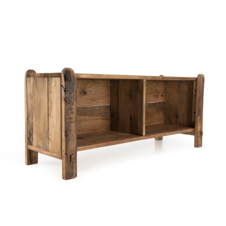 SANDY Brown 2-Compartment Shelf / Shoe Storage | Recycled Pine Wood