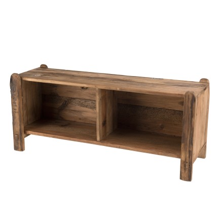SANDY Brown 2-Compartment Shelf / Shoe Storage | Recycled Pine Wood