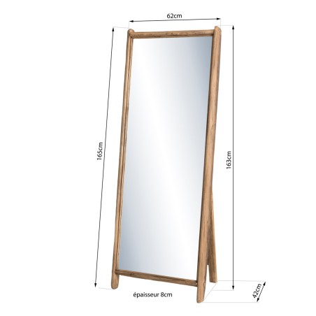 Miroir sur pieds en bois recyclé SANDY