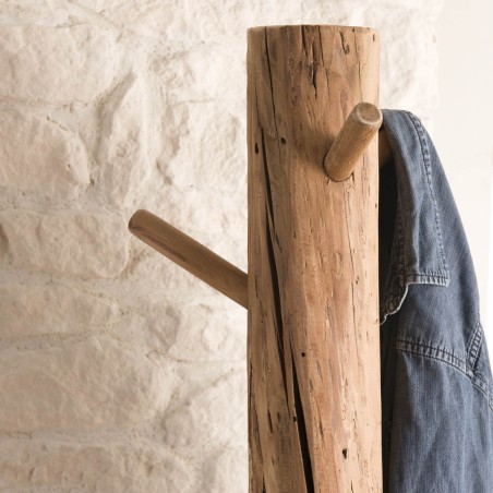 Porte-manteau en pin recyclé SANDY - 1,80m