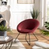 AGATHE Bordeaux Velvet Armchair - Cosy Round Design