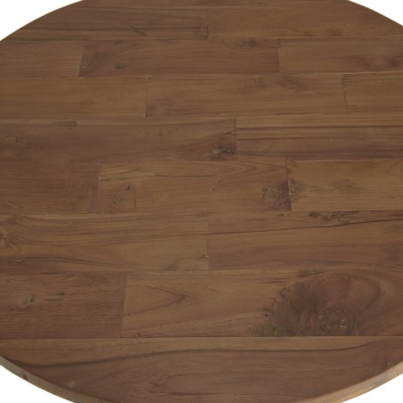 Table basse ronde SIXTINE en teck recyclé - 80x80cm