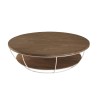 SIXTINE Round Coffee Table 120x120cm Recycled Teak White Metal
