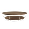 Table basse ronde SIXTINE en teck recyclé - 120x120cm