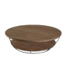 Table basse ronde SIXTINE en teck recyclé 120x120cm