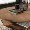 Table basse ronde SIXTINE en teck recyclé 120x120cm