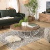 Table basse ronde en teck recyclé SIXTINE 120x120cm
