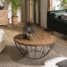 Table basse ronde SIXTINE en teck recyclé - 80x80cm
