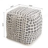 Pouf carré SACHA 46x46cm - Tissu coton imprimé pois gris