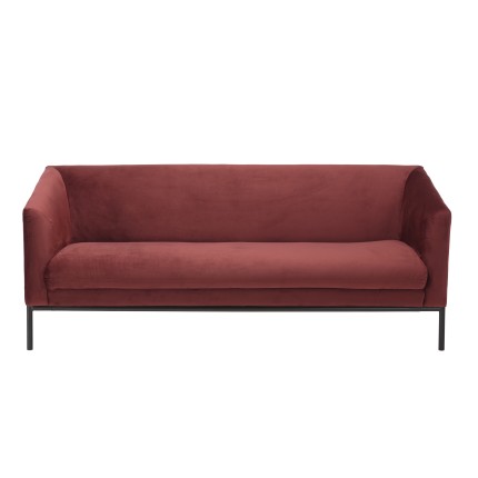Canapé NEW YORK 3 places en tissu bordeaux