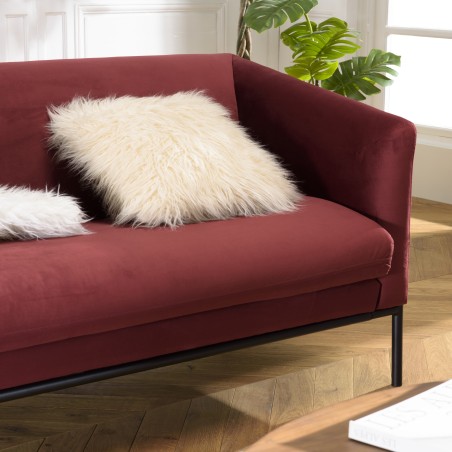 NELSON - Canapé NEW YORK 3 places in Burgundy Fabric