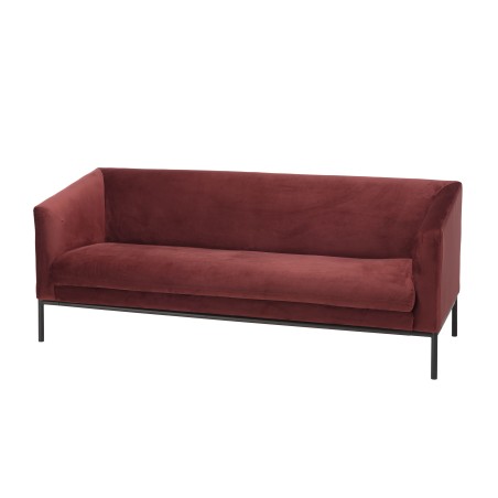 NELSON - Canapé NEW YORK 3 places in Burgundy Fabric