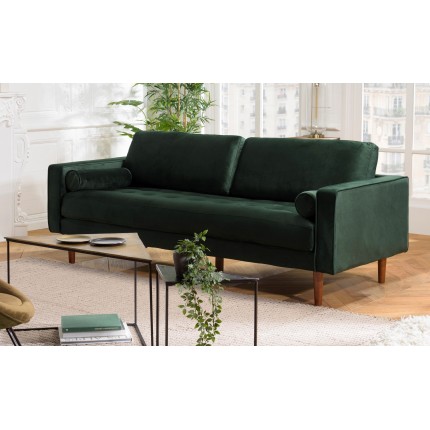 NELSON - MADRID 3-Seater Velvet Sofa in Pine Green