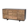 Buffet DANDY - Bois Pin recyclé naturel et noir