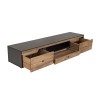 DANDY TV Stand 3 Drawers 1 Niche Natural Recycled Pine and Black