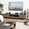 DANDY TV Stand 3 Drawers 1 Niche Natural Recycled Pine and Black