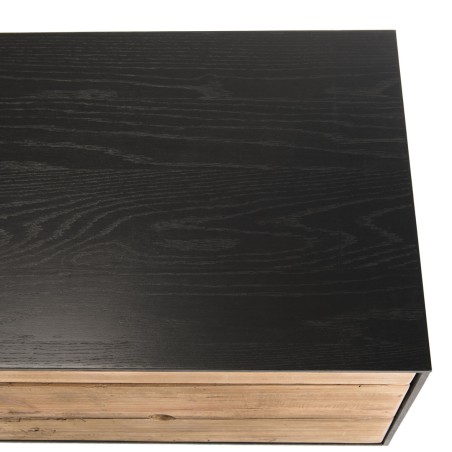 Meuble TV DANDY 3 tiroirs 1 niche bois Pin recyclé