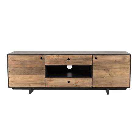 Meuble TV DANDY en pin recyclé naturel et noir