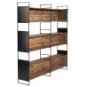 DANDY - 3-tier Niche Shelf in Natural Recycled Pine and Black Metal
