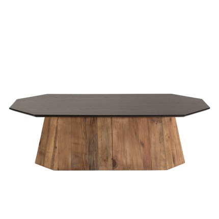 Table basse octogonale DANDY en bois de pin recyclé