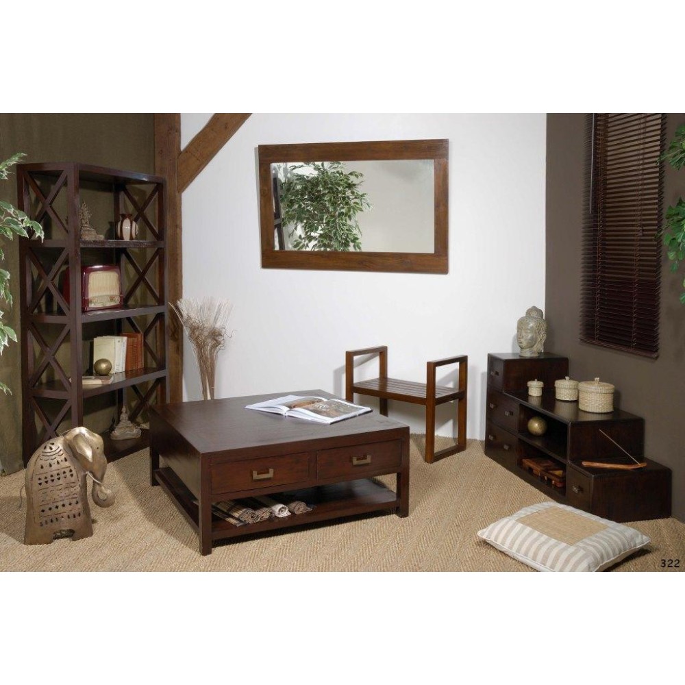 LAUREN Brown 4-tier Lattice Shelf Mindi Wood LAUREN Brown 4-tier Lattice Shelf Mindi Wood