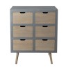 Commode grise LORENZO 6 tiroirs bois Pin