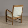 Fauteuil bois teck WALLY - Tissu bleu clair - Design et confort