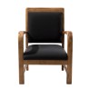 WALLY Scandi Armchair in Teak and Black Fabric