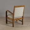 Fauteuil WALLY bois teck tissu vert scandinave